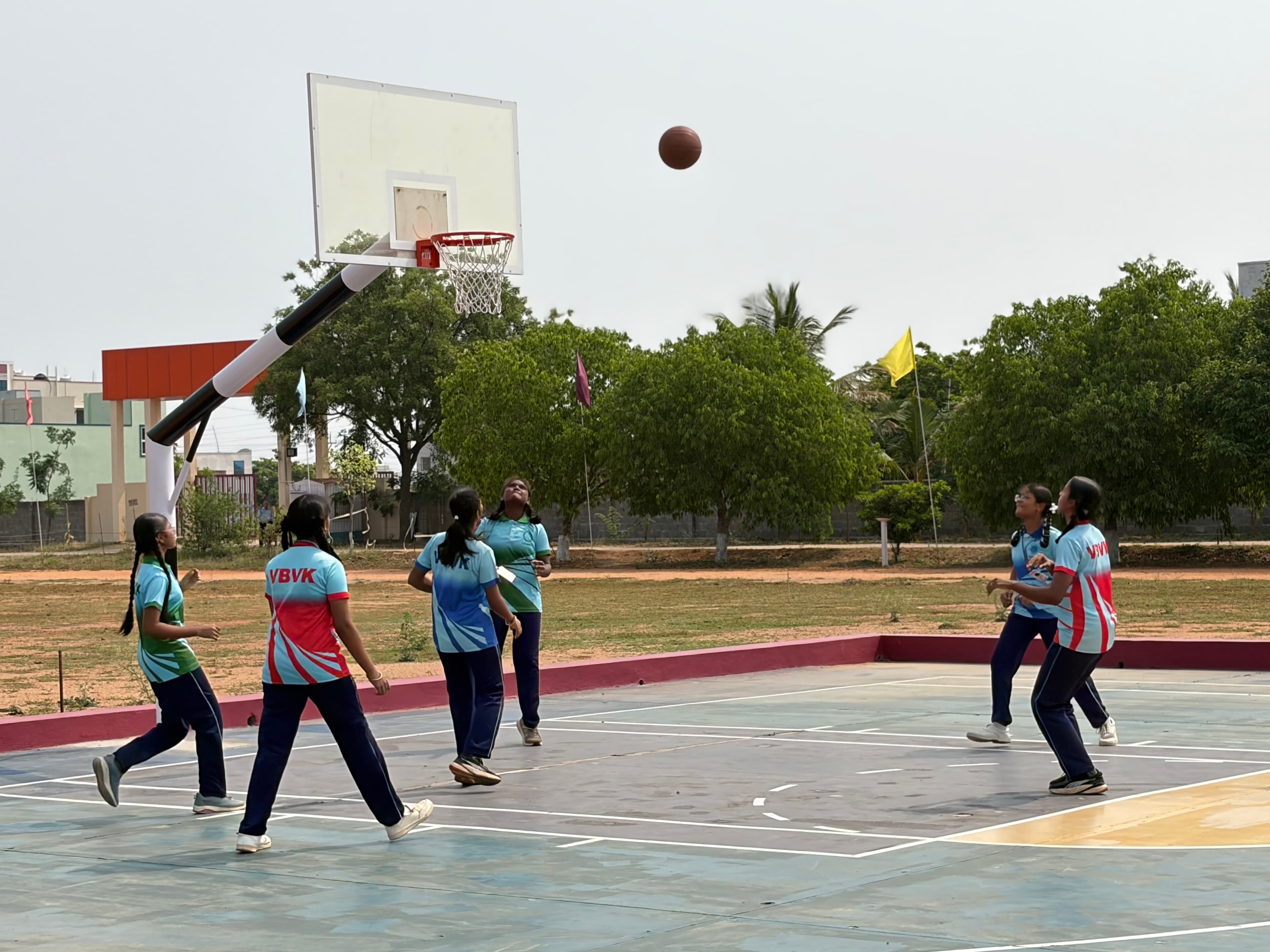 VBVK students practicing basketball